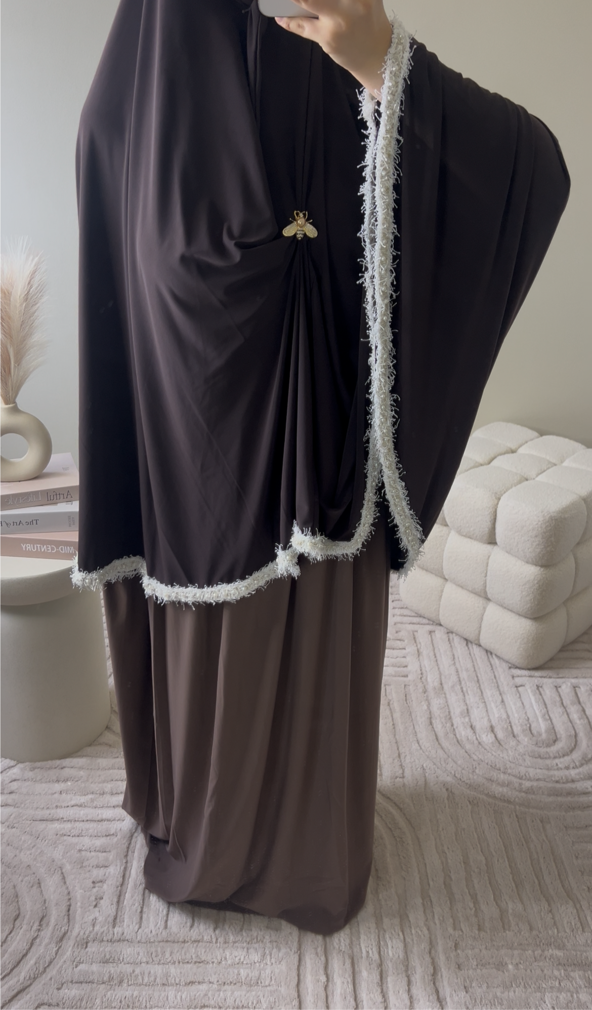 premium jersey khimaar deep brown