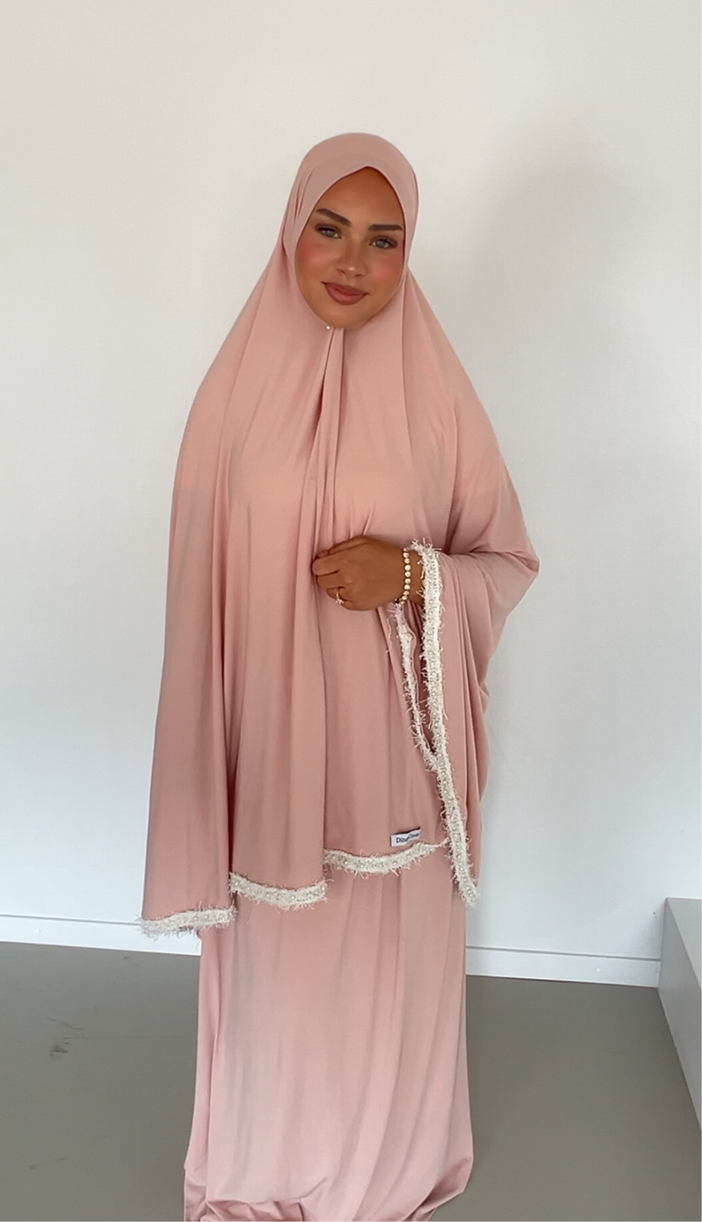 premium jersey pearl khimaar set blush mist