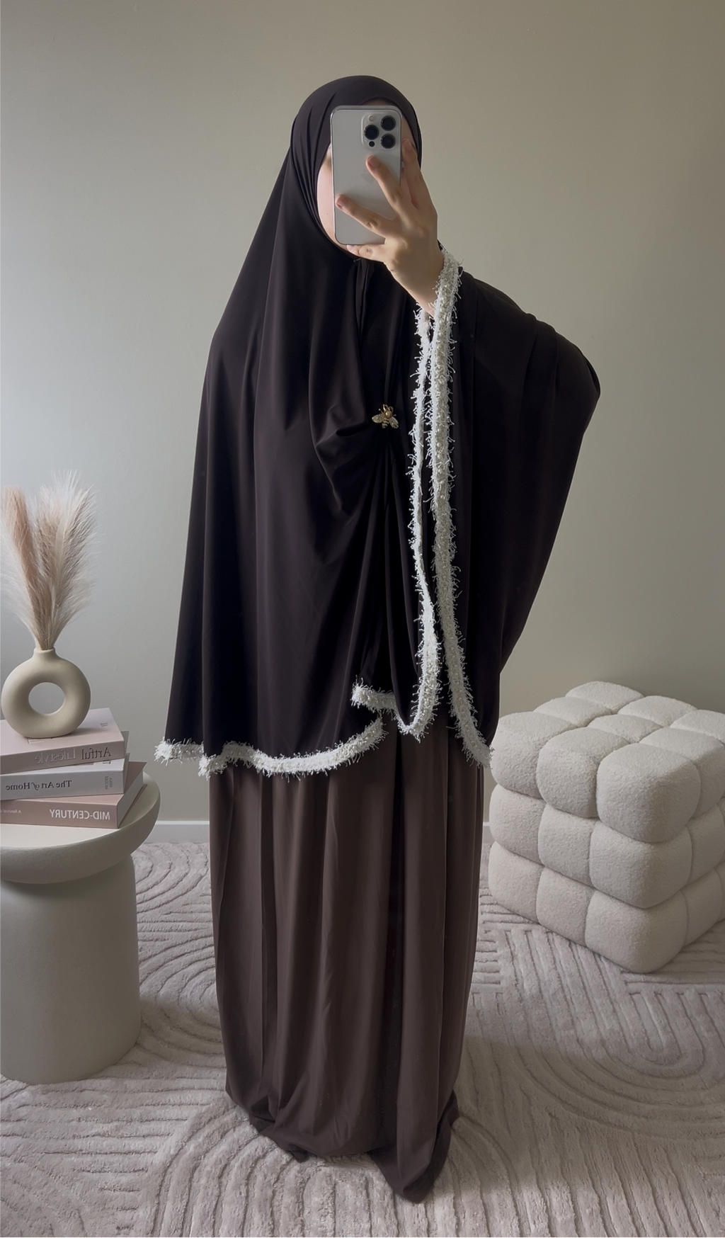 premium jersey khimaar deep brown
