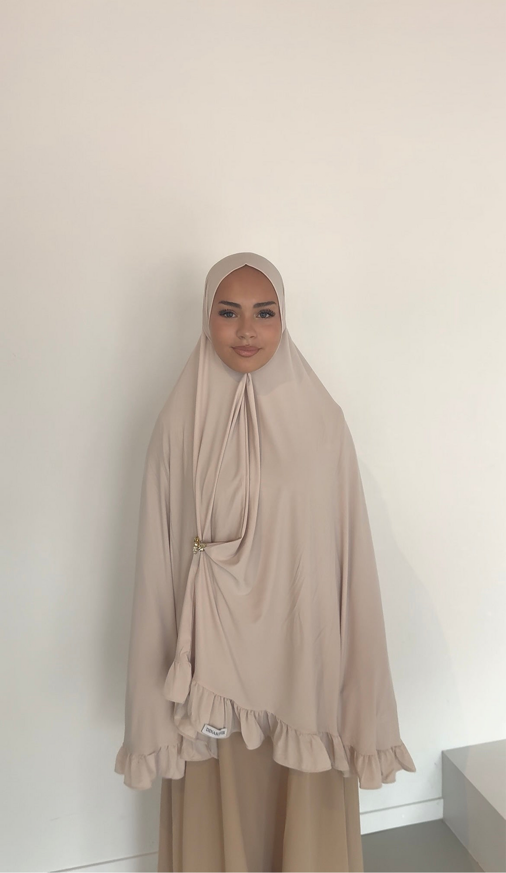 premium jersey ruffle khimaar butter cream