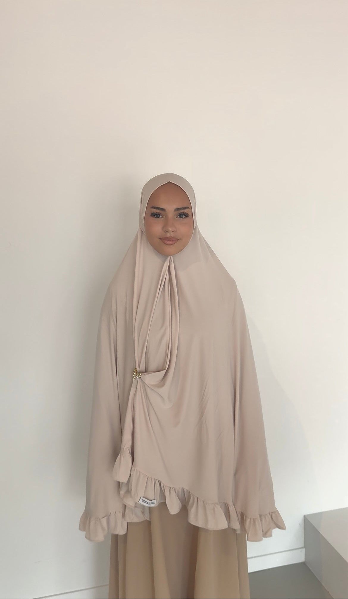 premium jersey ruffle khimaar butter cream