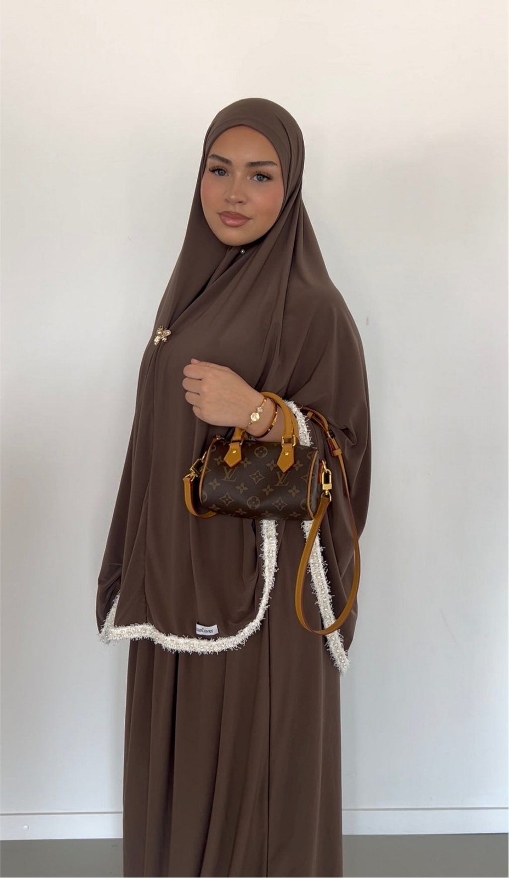 premium jersey pearl khimaar set mocha