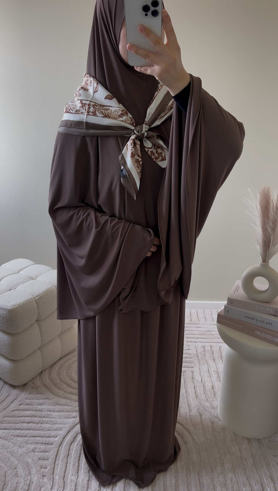 premium jersey khimaar set brown