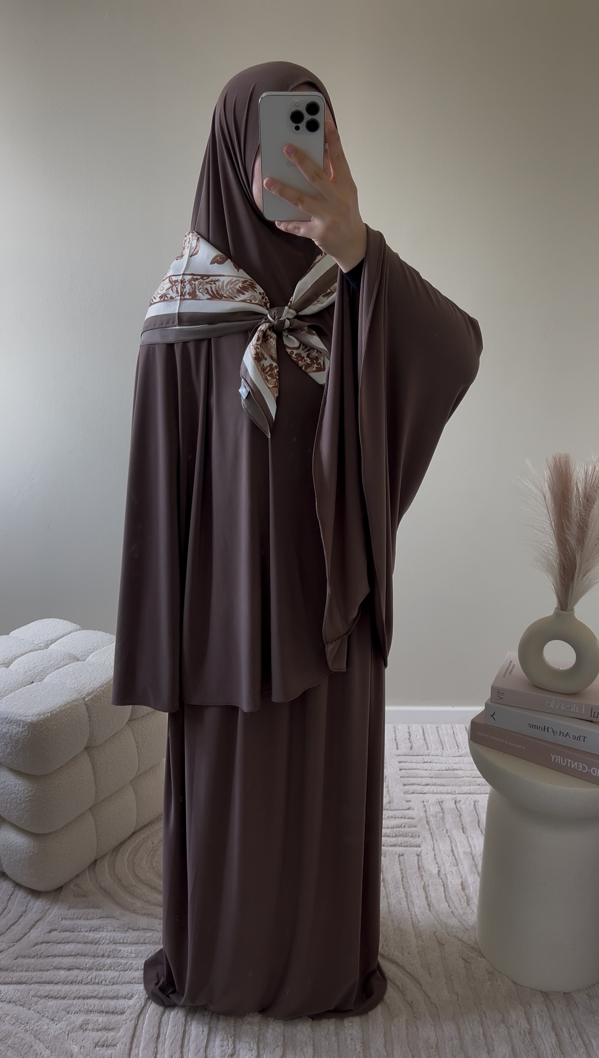 premium jersey khimaar set brown