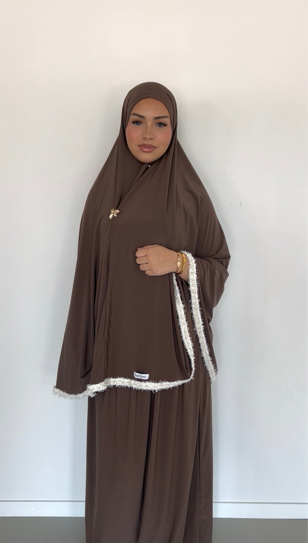 premium jersey pearl khimaar set mocha